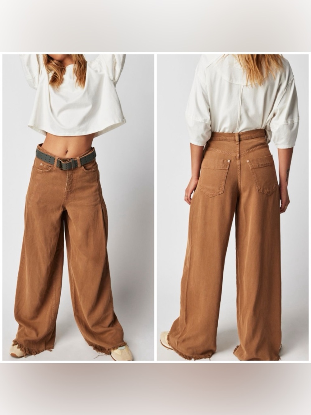 NWOT Free People We The Free Old West Slouchy Jeans - tumbleweed tan - 27 *IR*
